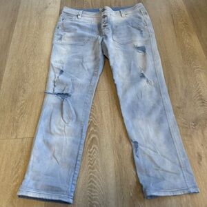 We The Free Light Blue Distressed Jeans